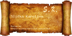 Slifka Karolina névjegykártya